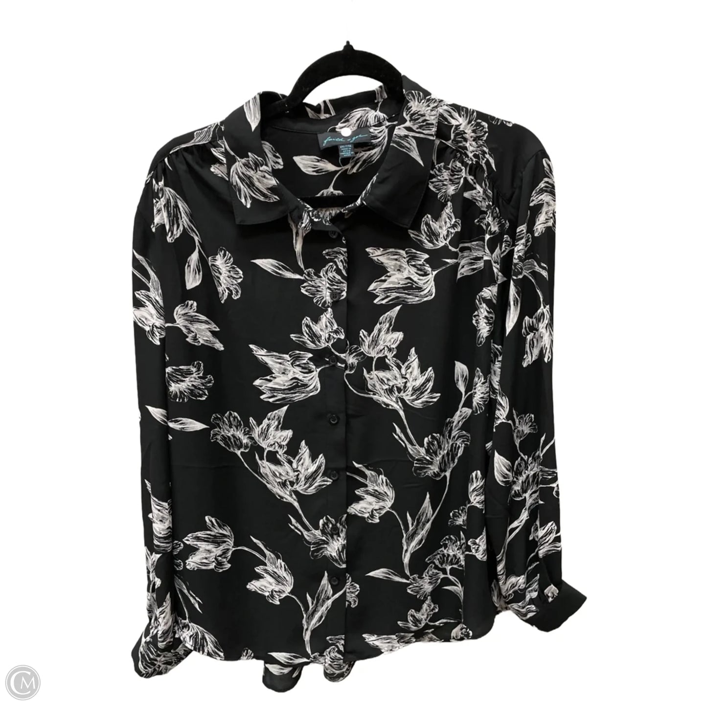 Blouse Long Sleeve By Clothes Mentor In Floral Print, Size: 2x