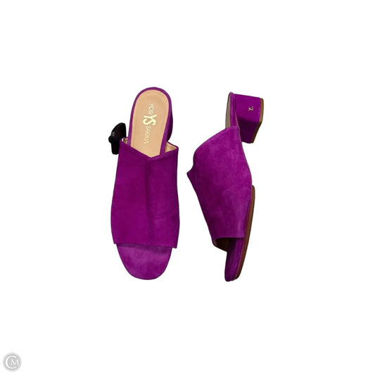 Sandals Heels Block By Clothes Mentor In Purple, Size: 11
