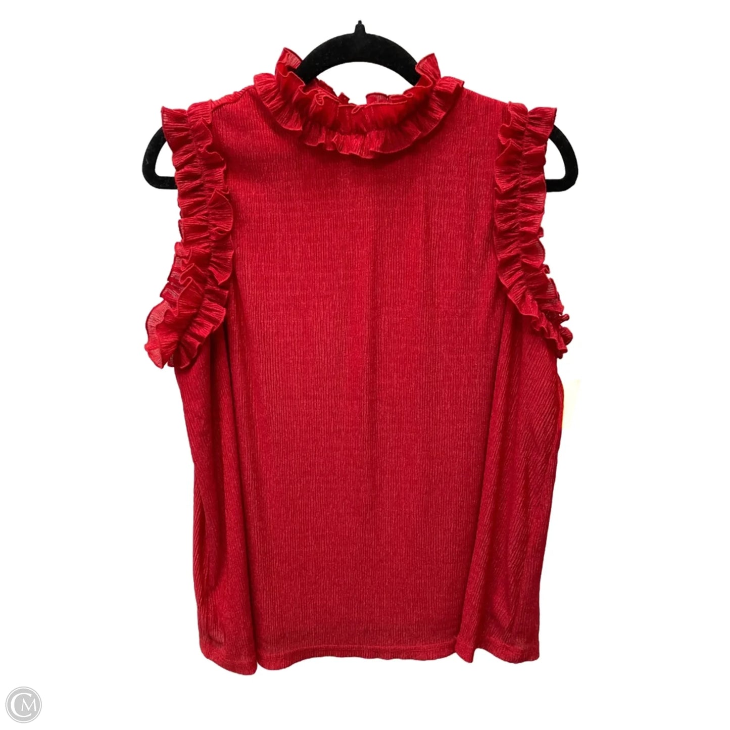 Top Sleeveless By Versona In Red, Size: L