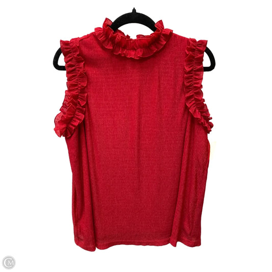 Top Sleeveless By Versona In Red, Size: L