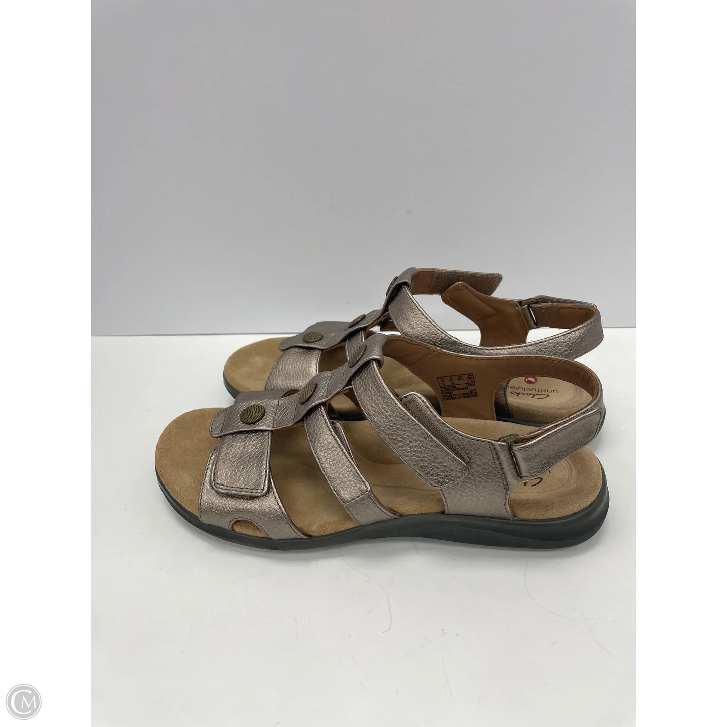 Sandals Flats By Clarks In Gold, Size: 8.5