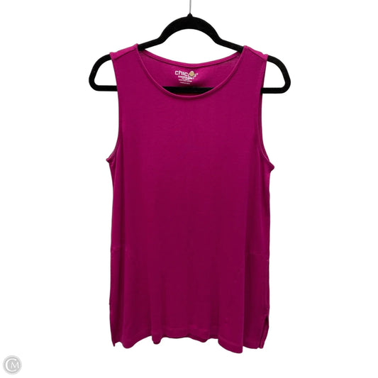 Top Sleeveless By Chicos In Pink, Size: M