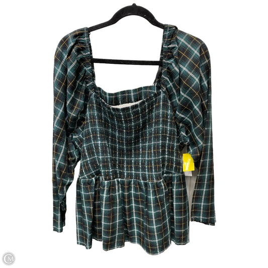 Top Long Sleeve By Old Navy In Plaid Pattern, Size: 3x