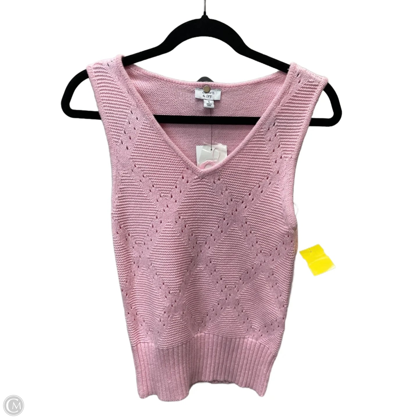 Vest Sweater By Crown And Ivy In Pink, Size: S