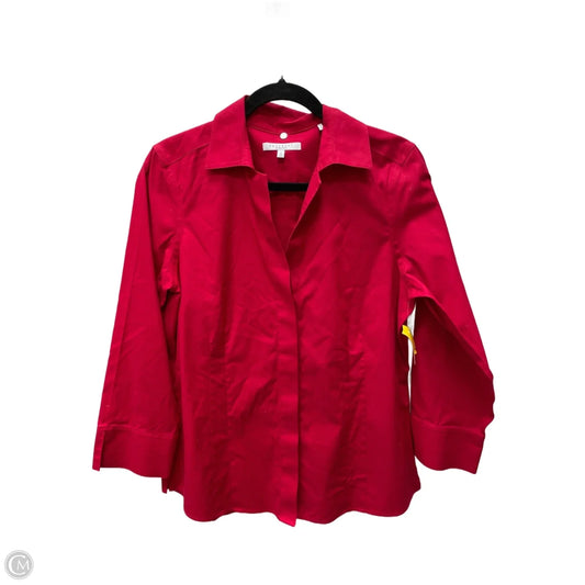 Top Long Sleeve By Foxcroft In Red, Size: M