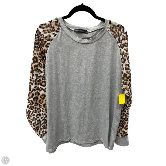 Top Long Sleeve By Zanzea In Animal Print, Size: 2x