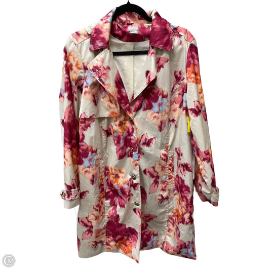 Coat Raincoat By Chicos In Multi-colored, Size: L