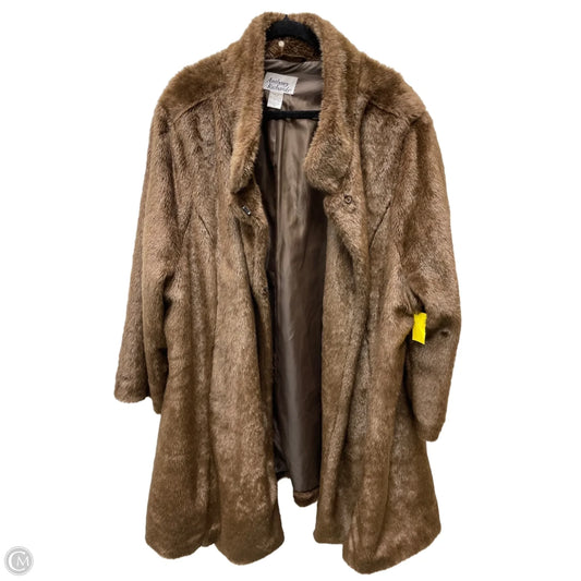 Coat Faux Fur & Sherpa By ATHONY RICHARDS  In Brown, Size: 3x