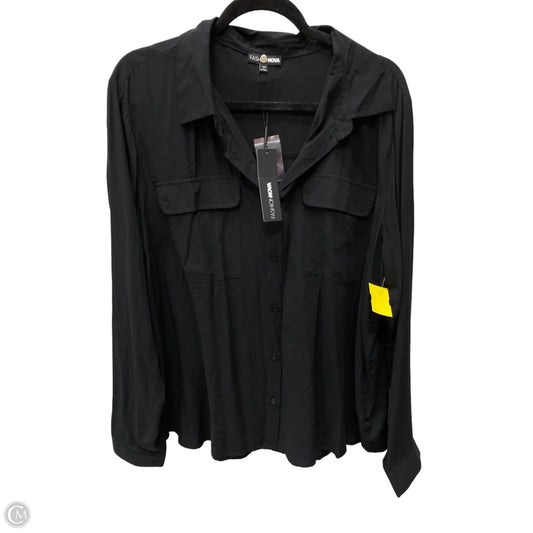 Blouse Long Sleeve By Fashion Nova In Black, Size: 2x