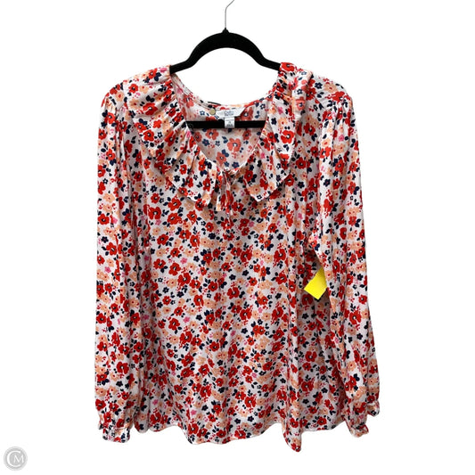 Blouse Long Sleeve By Croft And Barrow In Floral Print, Size: 2x