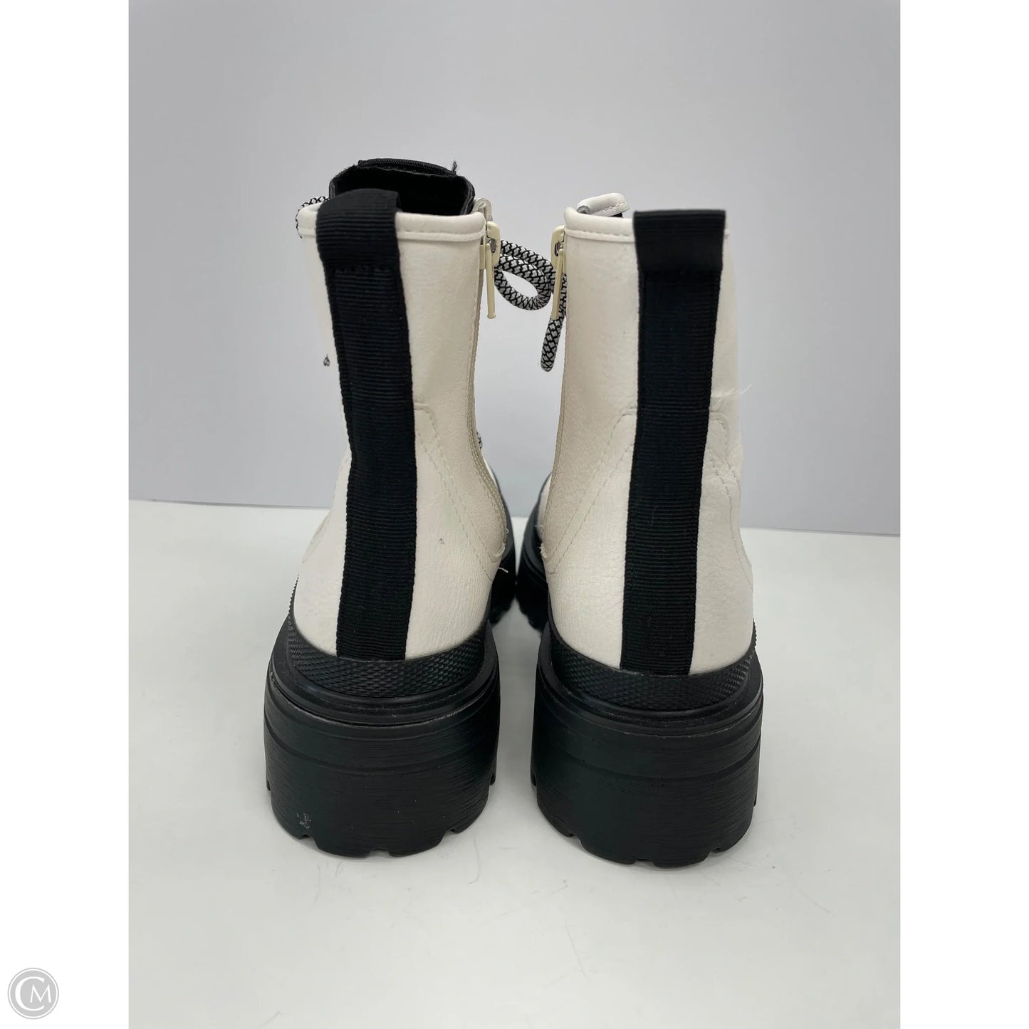 Boots Combat By Shu Shop In Black & White, Size: 8
