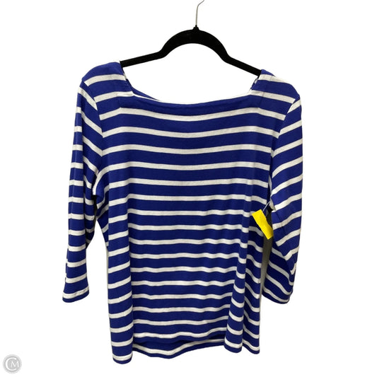 Top 3/4 Sleeve By Chicos In Striped Pattern, Size: L