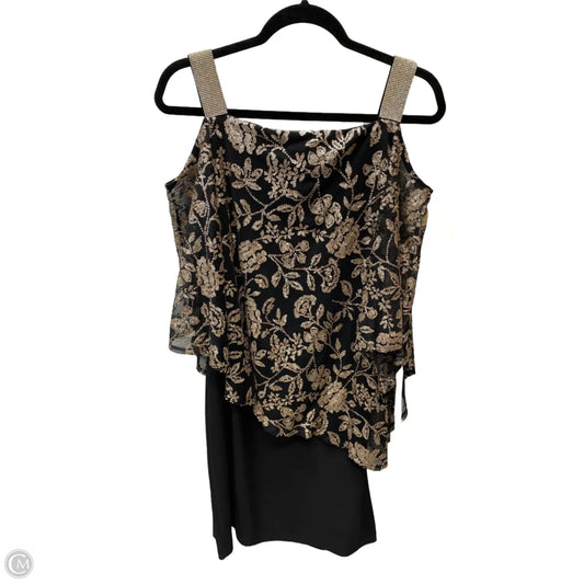 Dress Casual Short By Clothes Mentor In Black & Gold, Size: L