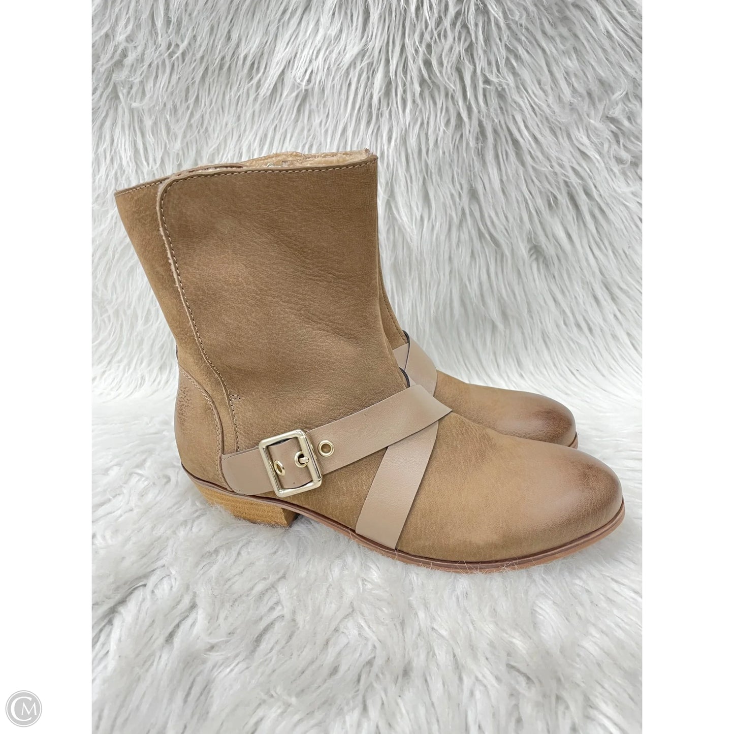 Boots Ankle Heels By Cmb In Brown, Size: 8