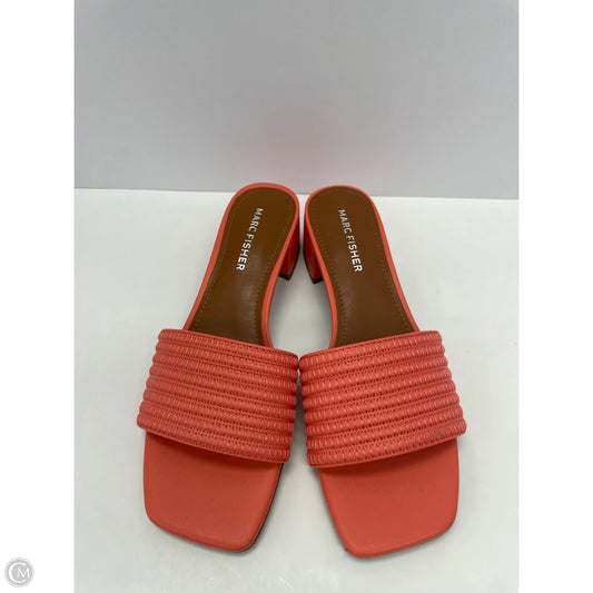Sandals Heels Block By Marc Fisher In Peach, Size: 6