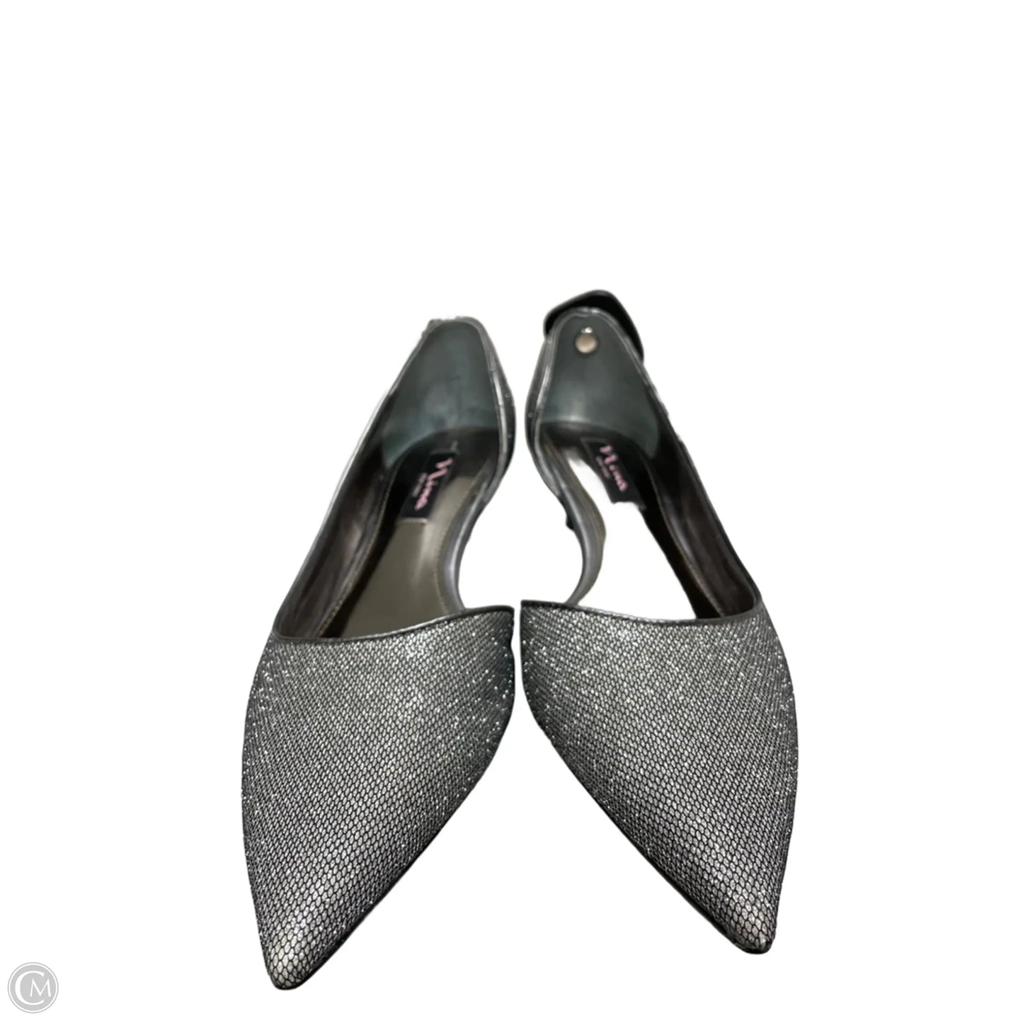 Shoes Heels Kitten By Clothes Mentor In Silver, Size: 7.5