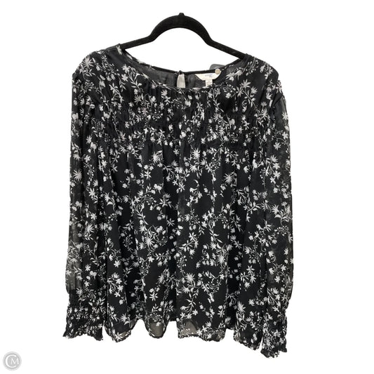 Blouse Long Sleeve By Terra & Sky In Floral Print, Size: 2x