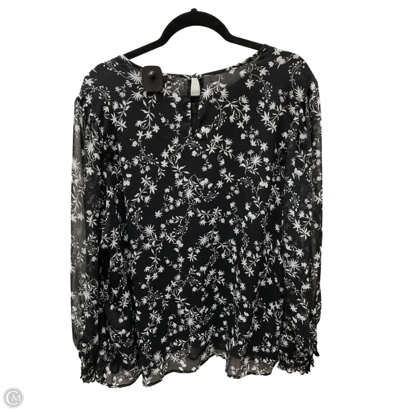 Blouse Long Sleeve By Terra & Sky In Floral Print, Size: 2x