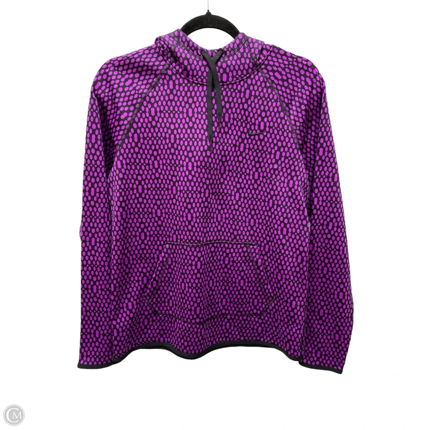 Sweatshirt Hoodie By Nike Apparel In Polkadot Pattern, Size: S