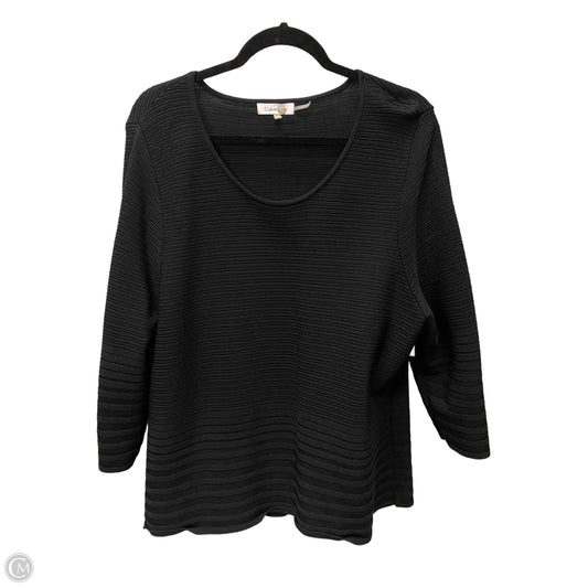 Top Long Sleeve By Calvin Klein In Black, Size: 1x