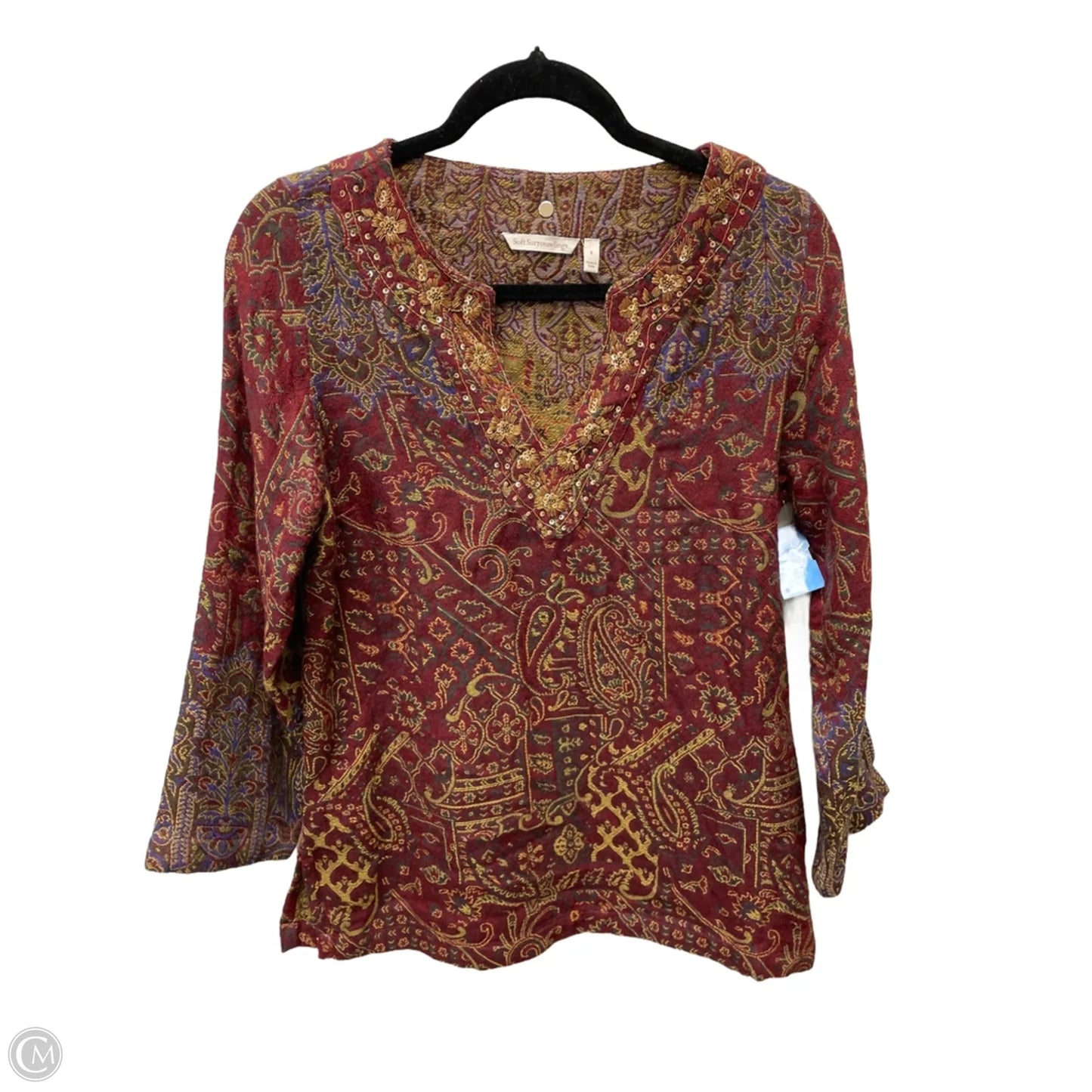 Top Long Sleeve By Soft Surroundings In Floral Print, Size: S