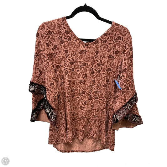Top 3/4 Sleeve By Soft Surroundings In Floral Print, Size: S
