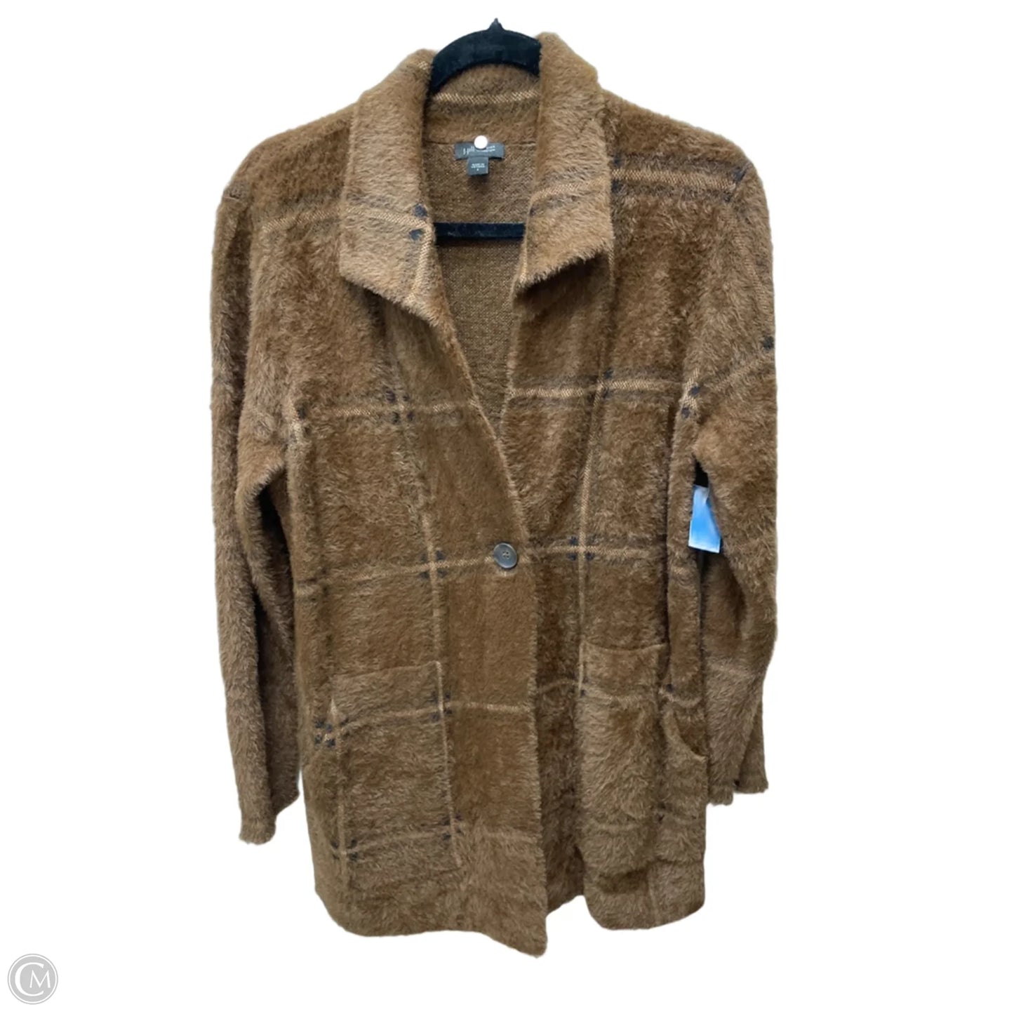 Sweater Cardigan By J. Jill In Plaid Pattern, Size: S