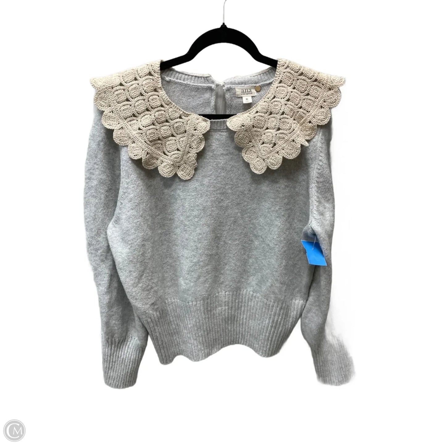 Sweater By Ana In Grey & Tan, Size: Xl