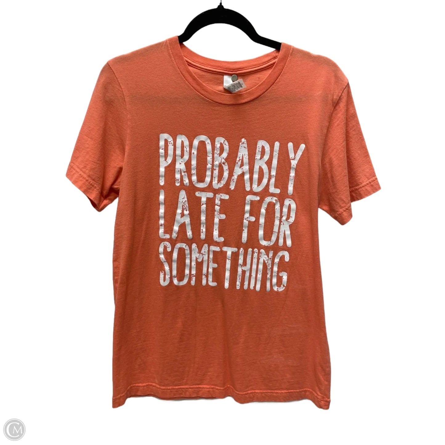 Top Short Sleeve By Canvas In Peach, Size: M