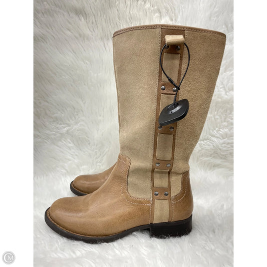 Boots Mid-calf Heels By Nurture In Brown & Tan, Size: 7.5
