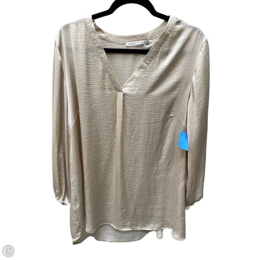Blouse Long Sleeve By Violet And Claire In Tan, Size: 2x