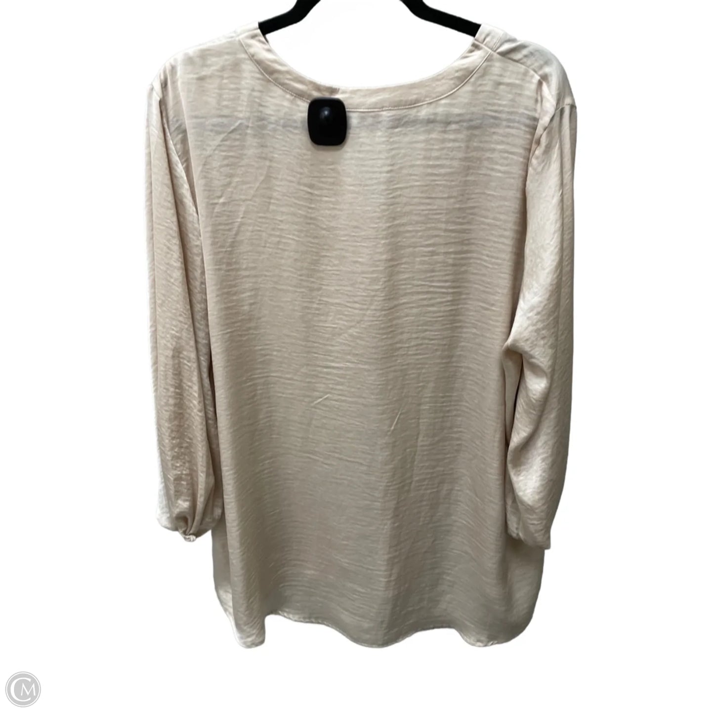 Blouse Long Sleeve By Violet And Claire In Tan, Size: 2x