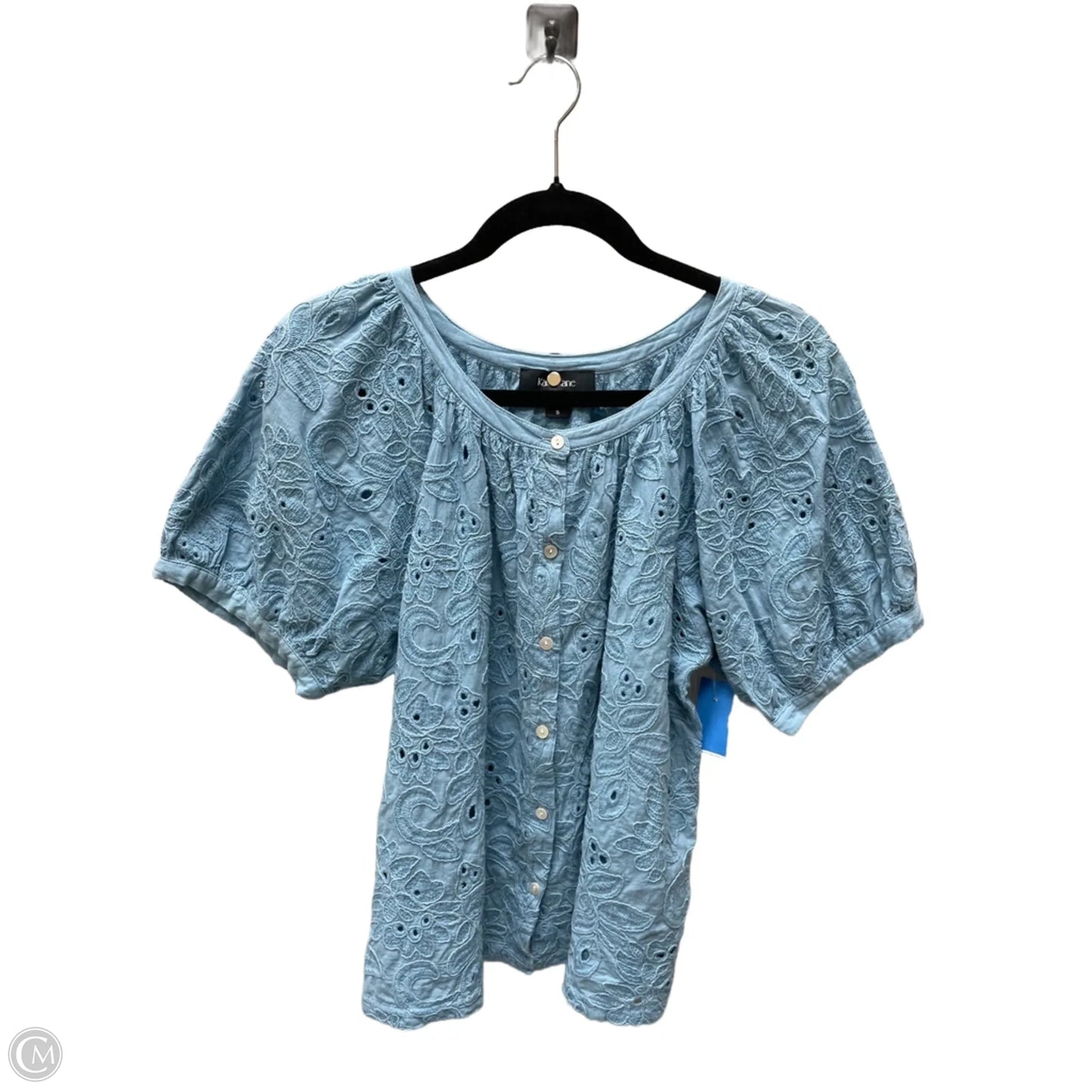 Top Short Sleeve By Karen Kane In Blue, Size: S