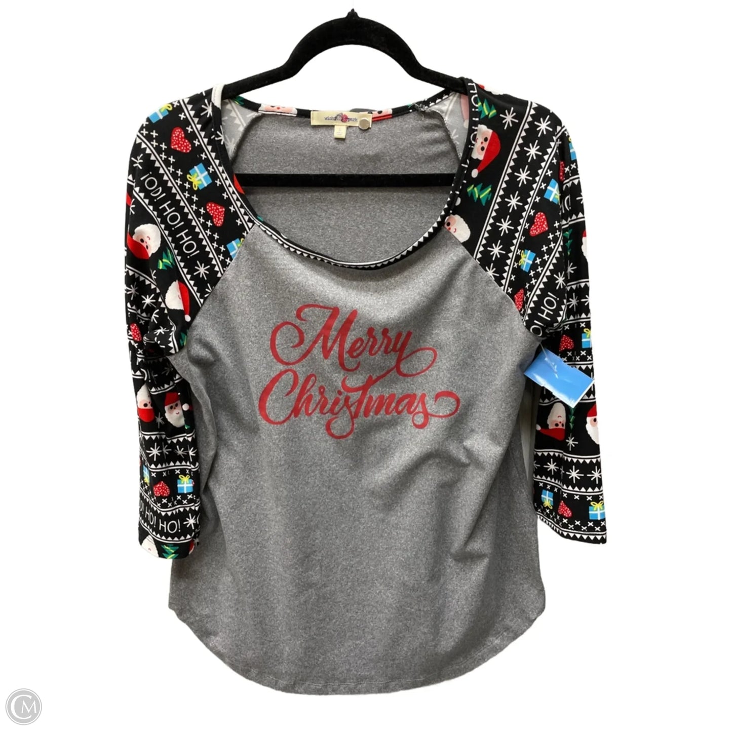 Top Long Sleeve By Wishful Park In Grey, Size: L