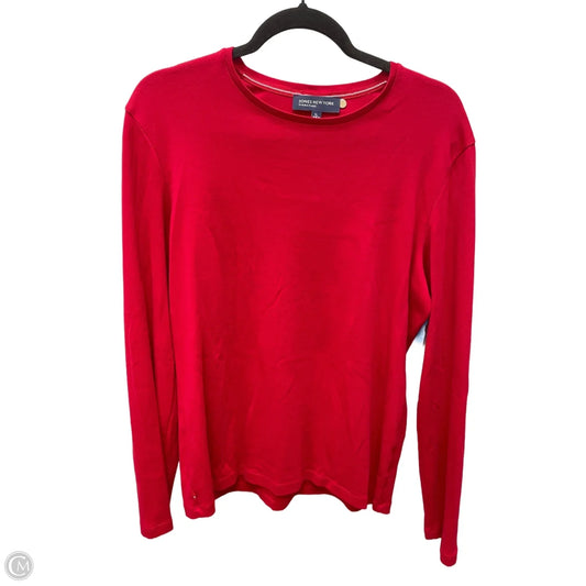 Top Long Sleeve Basic By Jones New York In Red, Size: Xl