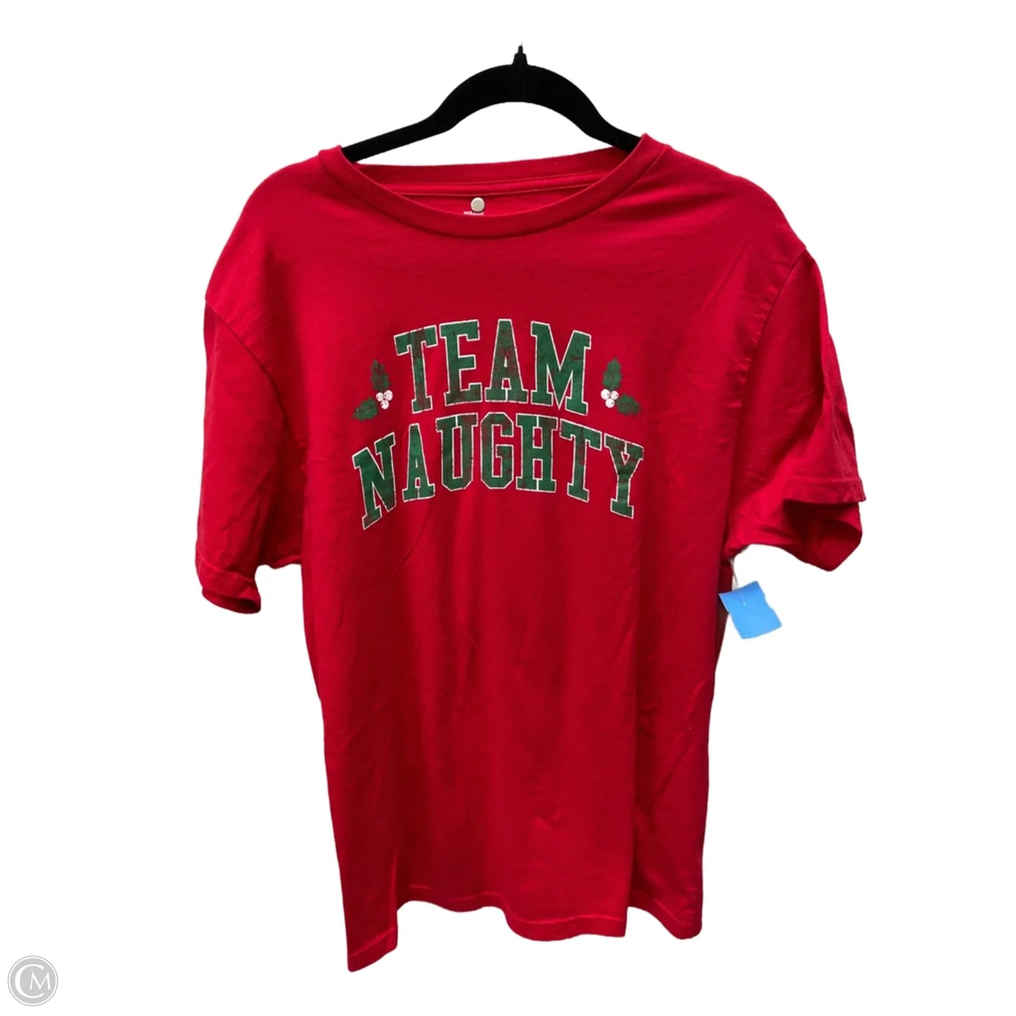 Top Short Sleeve By Holiday Time In Red, Size: L