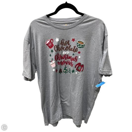 Top Short Sleeve Basic By Clothes Mentor In Grey, Size: 2x