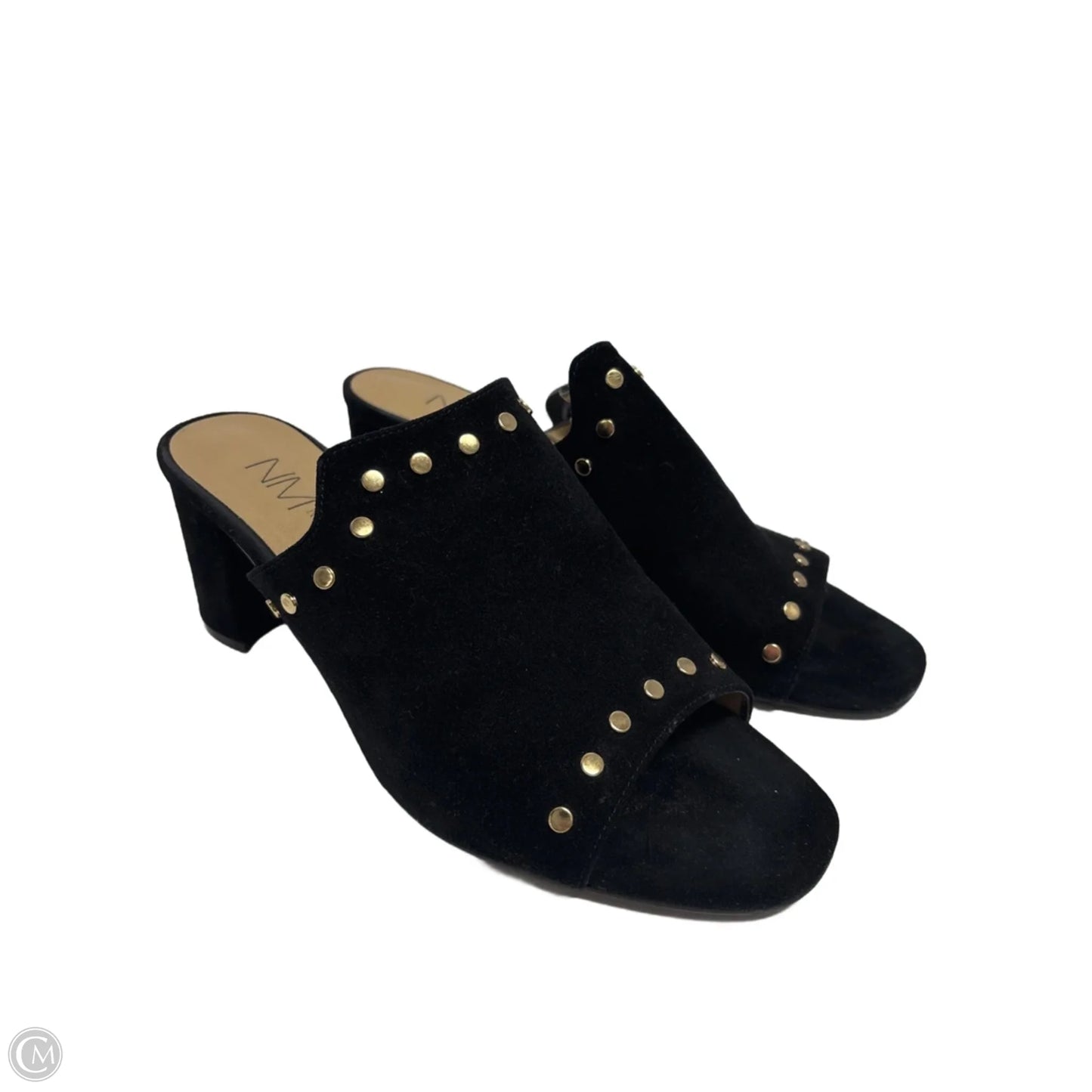 Shoes Designer By Neiman Marcus In Black & Gold, Size: 7.5