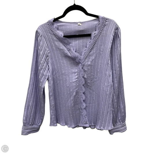 Top Long Sleeve By Clothes Mentor In Purple, Size: L