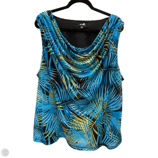 Top Sleeveless By Apt 9 In Floral Print, Size: 2x