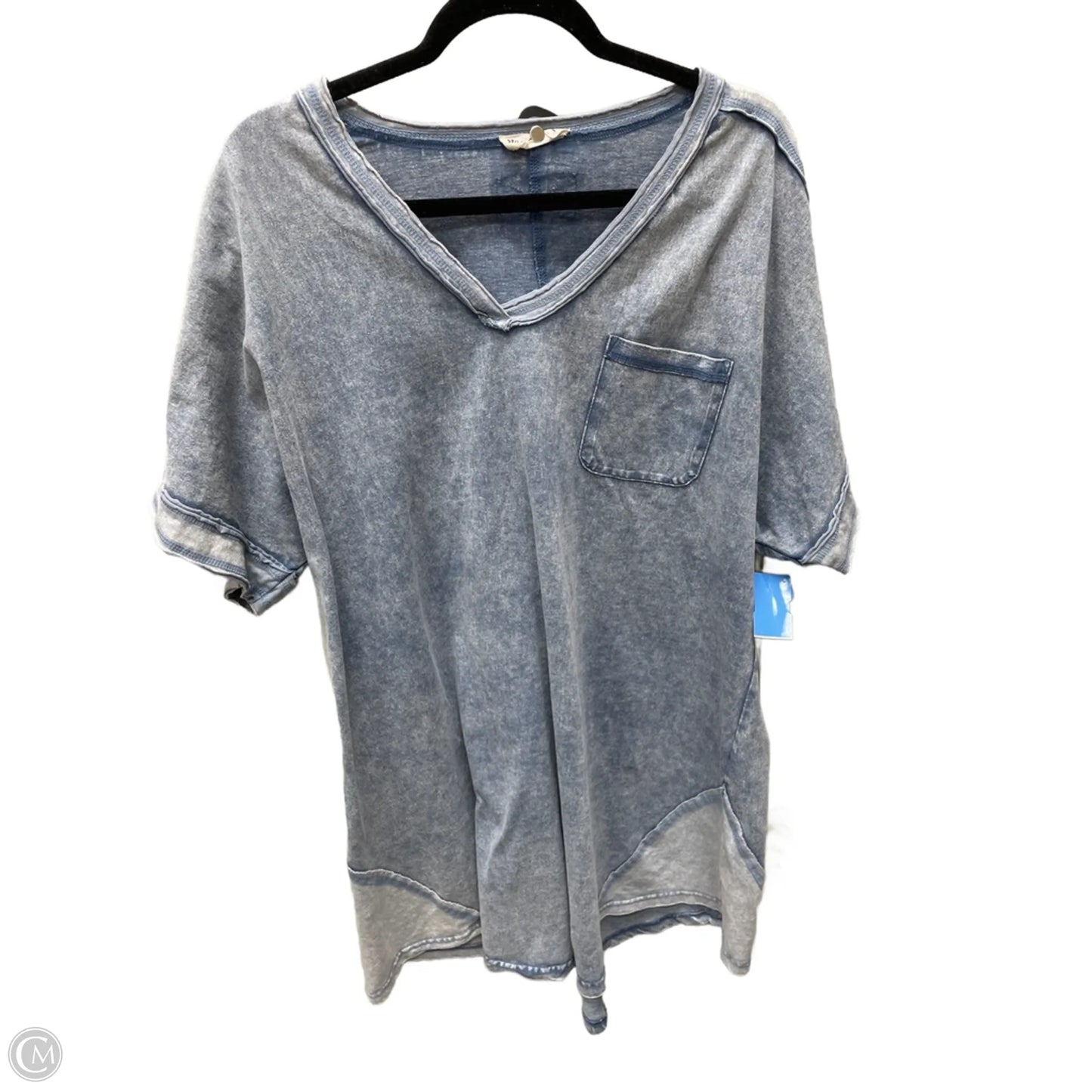 Tunic Short Sleeve By New In In Blue, Size: 1x