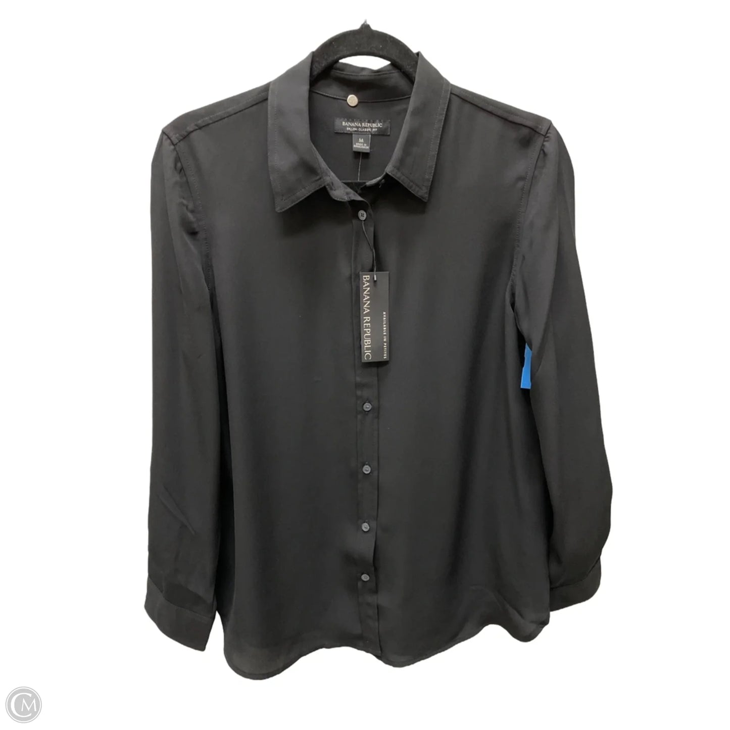 Blouse Long Sleeve By Banana Republic In Black, Size: M