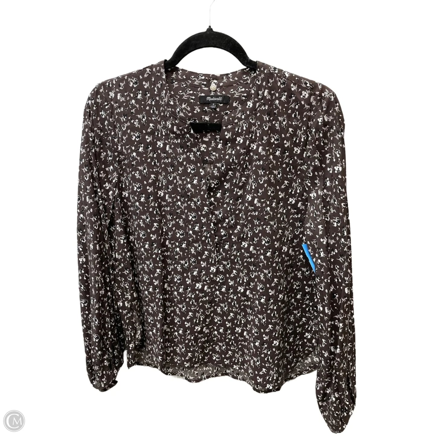Blouse Long Sleeve By Madewell In Floral Print, Size: M