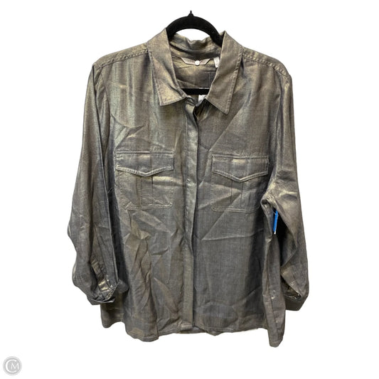 Top Long Sleeve By Soft Surroundings In Black & Gold, Size: 1x