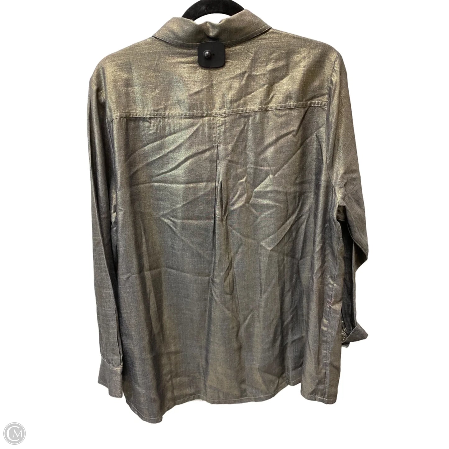 Top Long Sleeve By Soft Surroundings In Black & Gold, Size: 1x