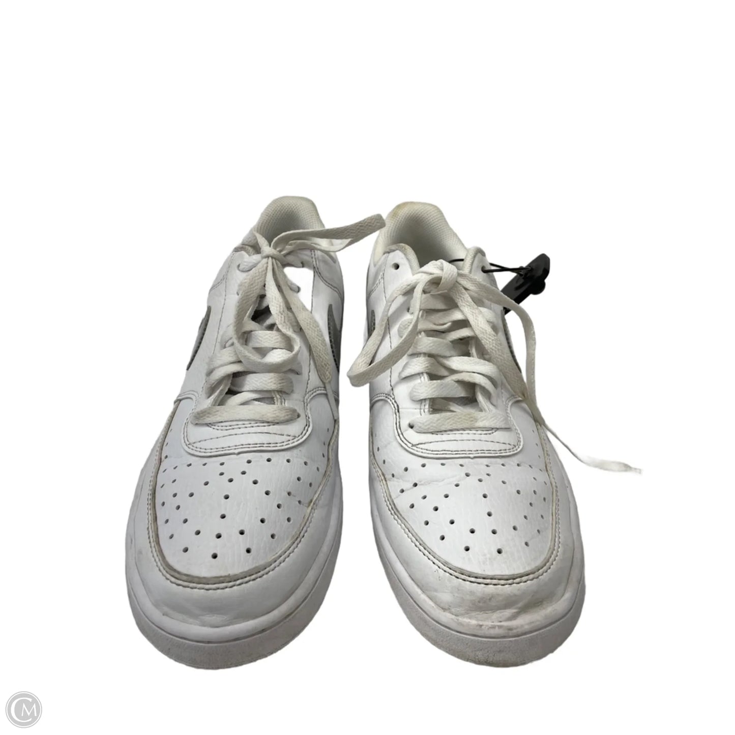 Shoes Sneakers By Nike In Silver & White, Size: 8.5