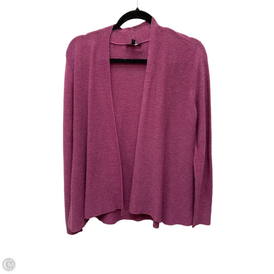 Sweater Cardigan By Eileen Fisher In Purple, Size: S