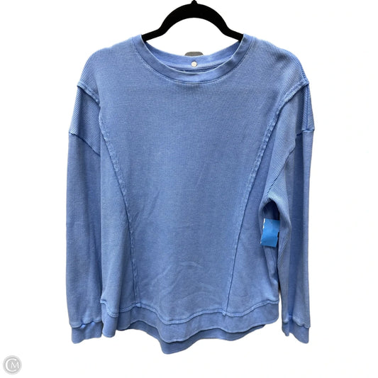 Top Long Sleeve By Sunny Side Up In Blue, Size: L