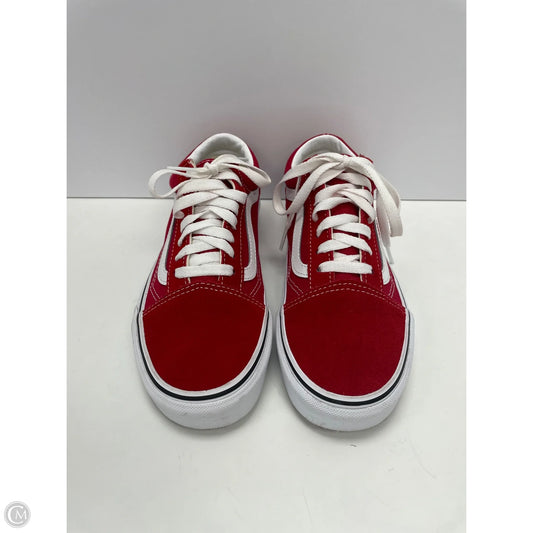 Shoes Sneakers By Vans In Red & White, Size: 7.5
