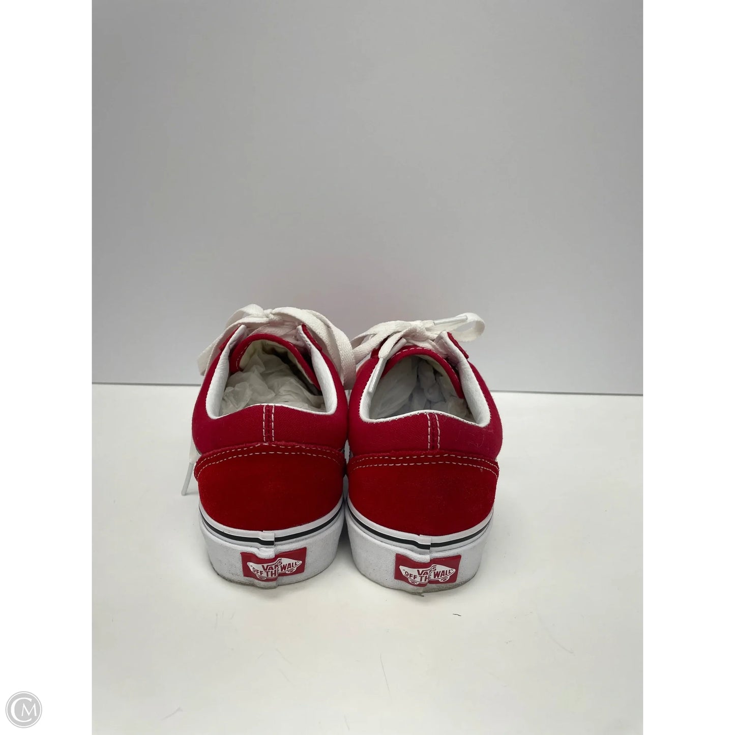 Shoes Sneakers By Vans In Red & White, Size: 7.5